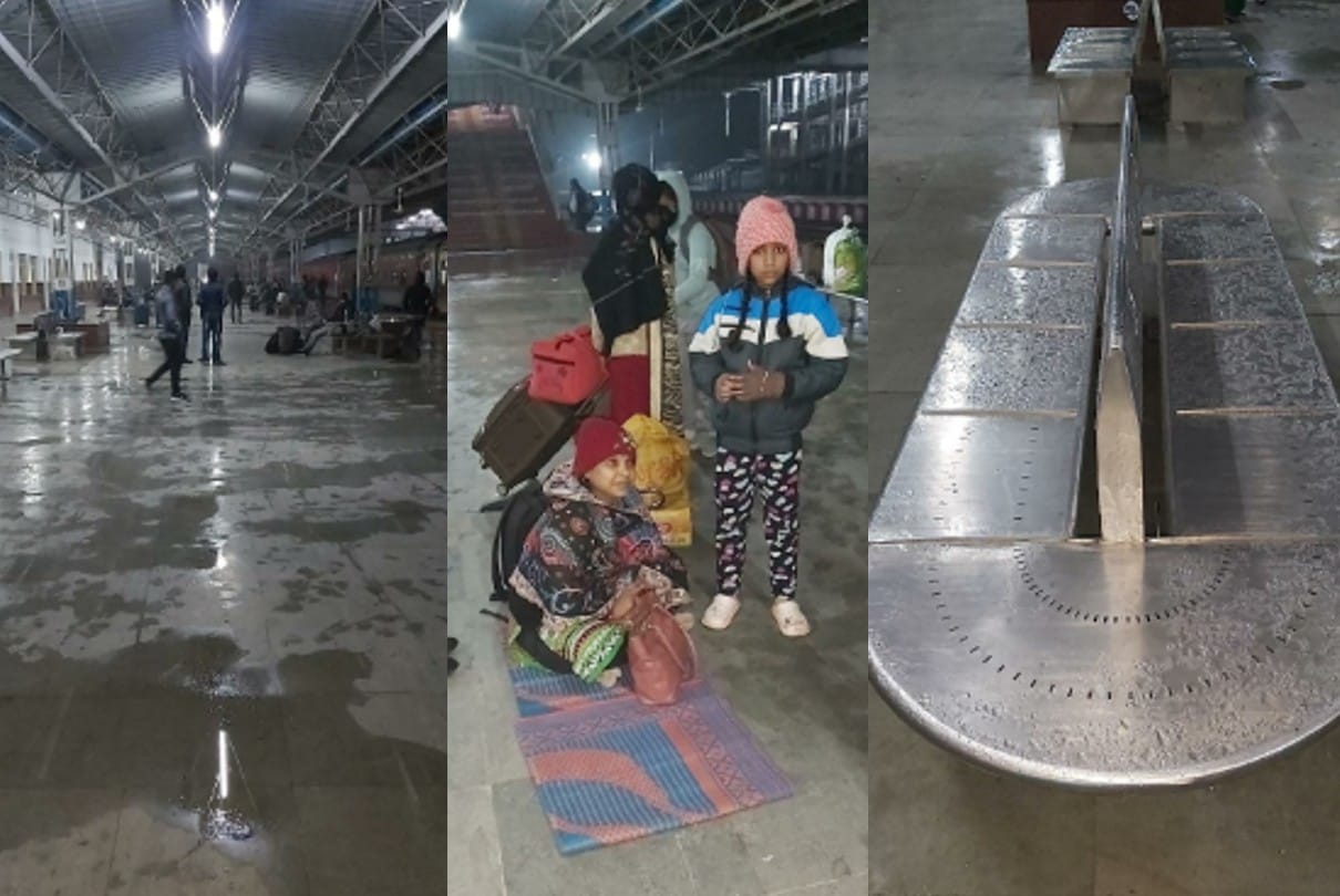 Chhatarpur: Water starts dripping from the shed of the railway station even in the slightest rain, there is no dry place to sit