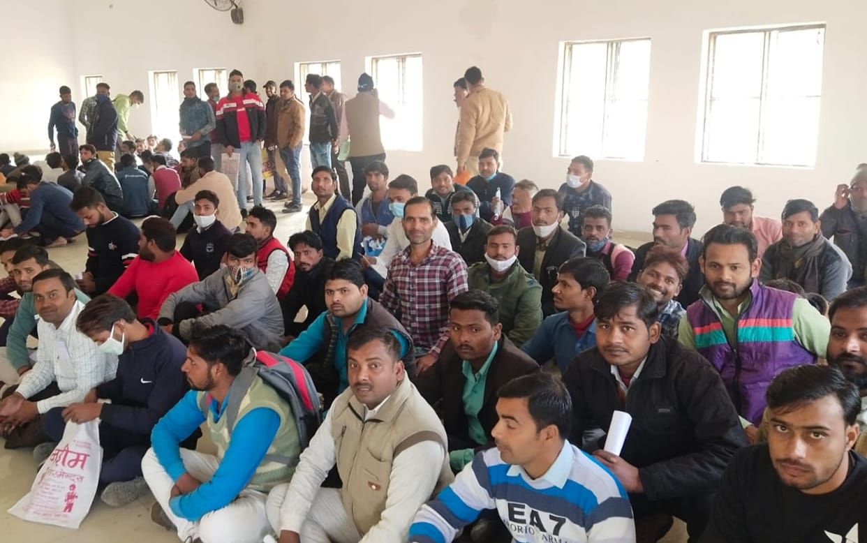 Organized recruitment camp in Block Auditorium