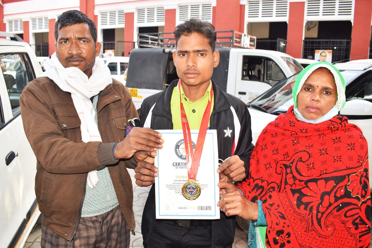 Veerampal won the gold medal by creating a world record in Bhujangasan