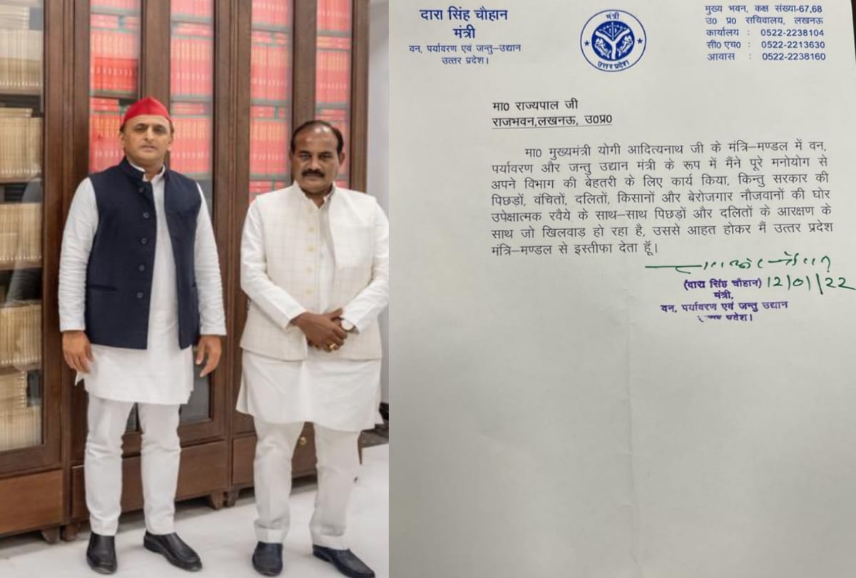 UP minister Dara Singh Chauhan resigns from his post.