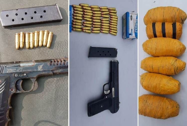 BSF caught a consignment of heroin and weapons at the International Border in Punjab