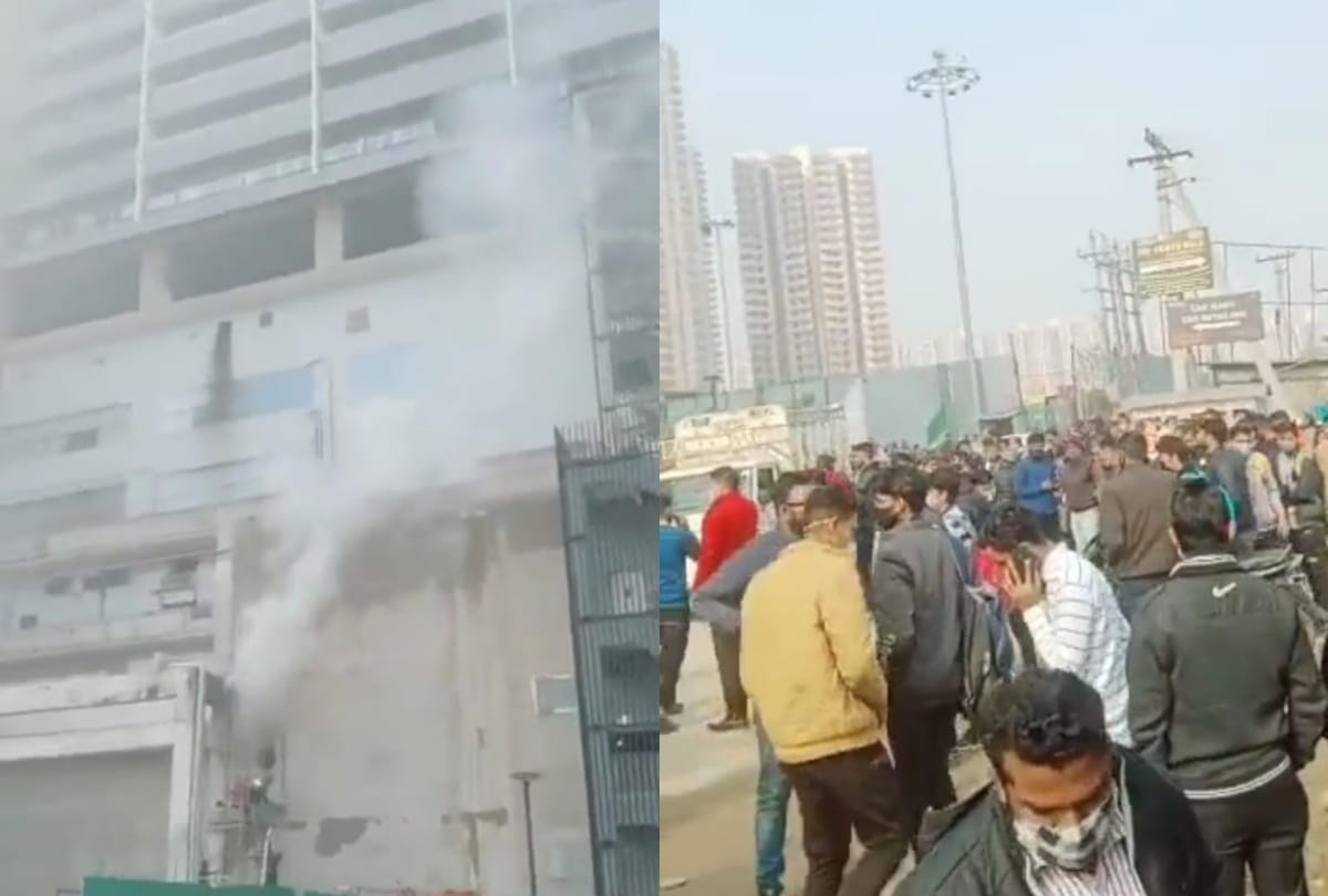 Greater Noida gaur city bata showroom fire breaks out controlled
