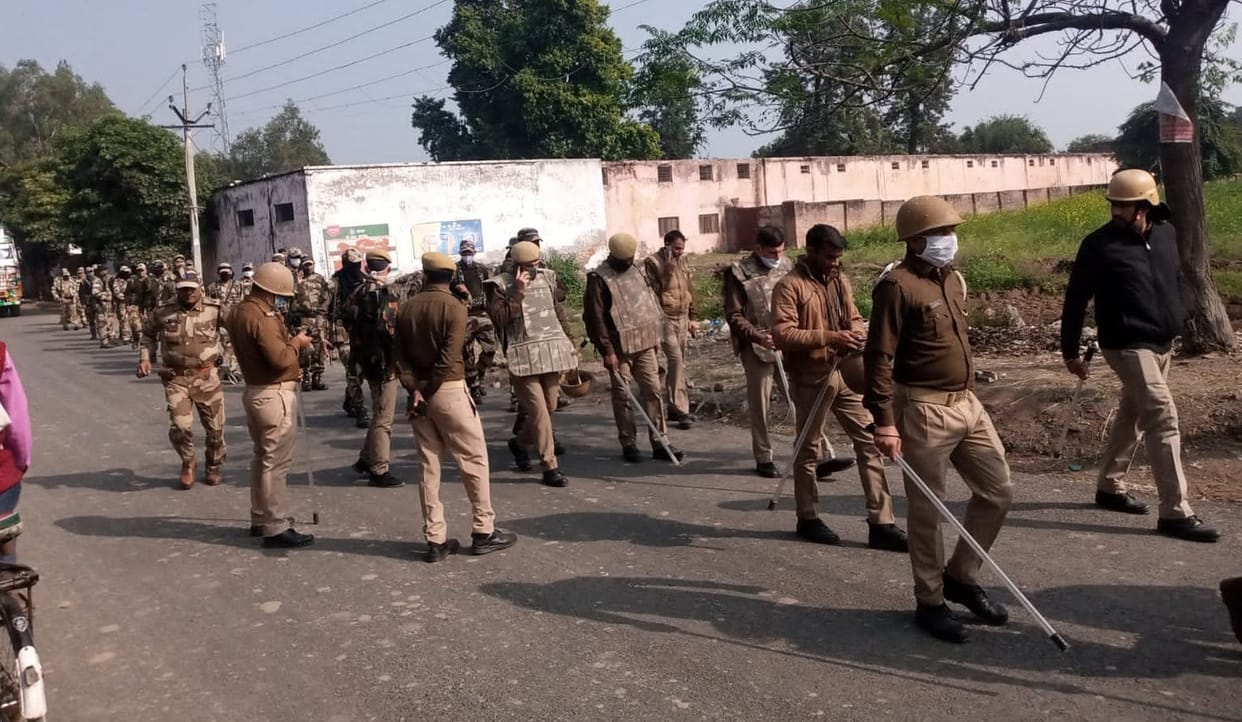 Route march took place in many places including Anupam's village