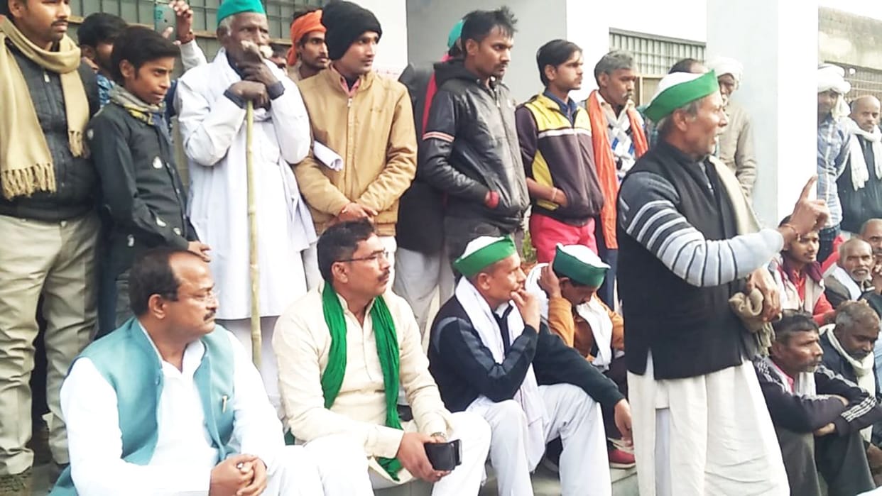 fathepur news,Farmers troubled by Anna cattle staged a sit-in