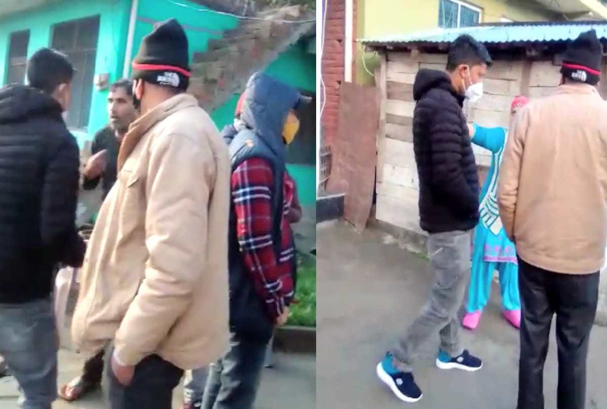 Police team reached to raid by hiding charas in pocket, people created ruckus,   video went viral
