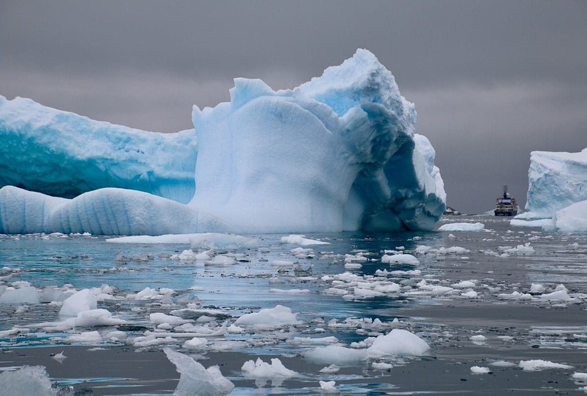 bigger glacier than England can break due to ship traffic threatening antarctica