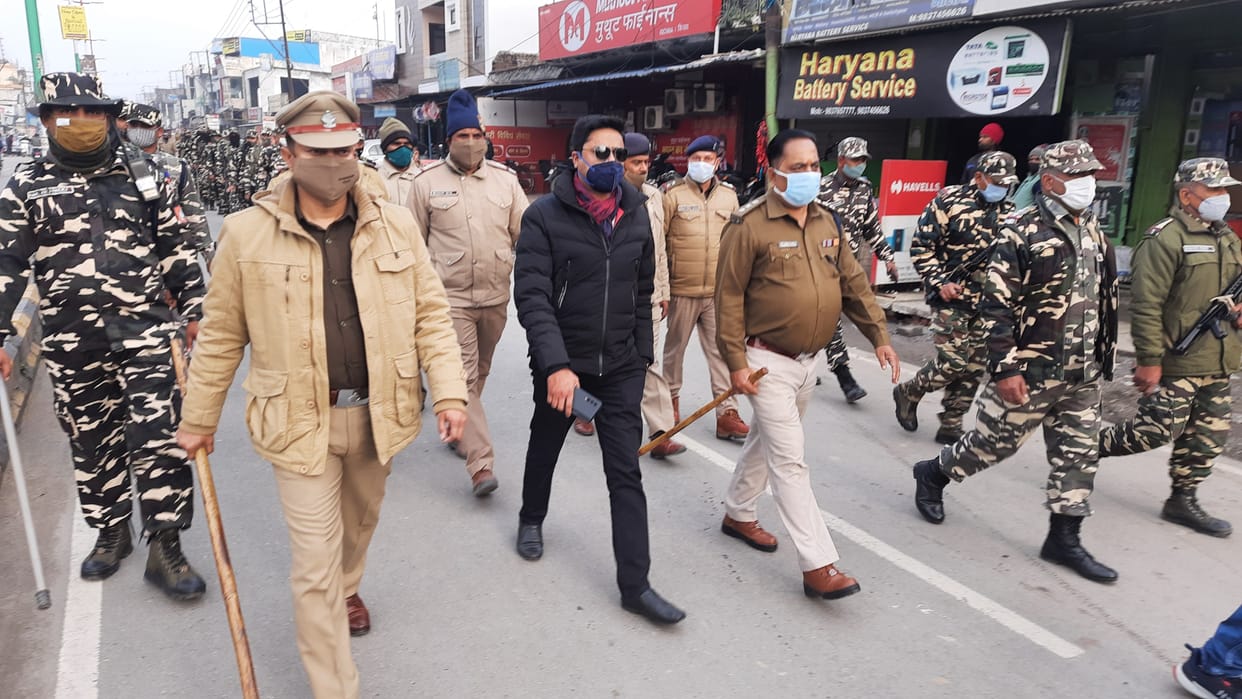Flag march in kitchchha.