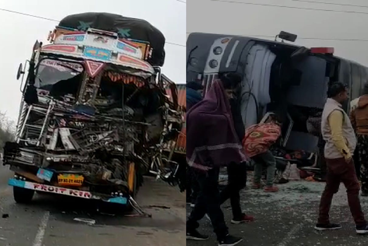 Shivpuri: A horrific road accident due to dense fog on Kota-Jhansi Fourlane Highway, one dead, many injured