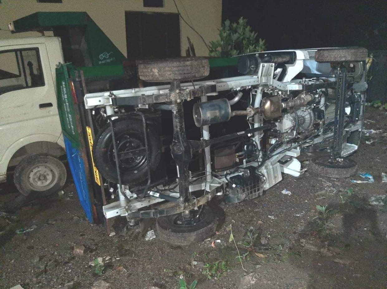Elephant created a ruckus in the trenching ground of Swargashram Junk