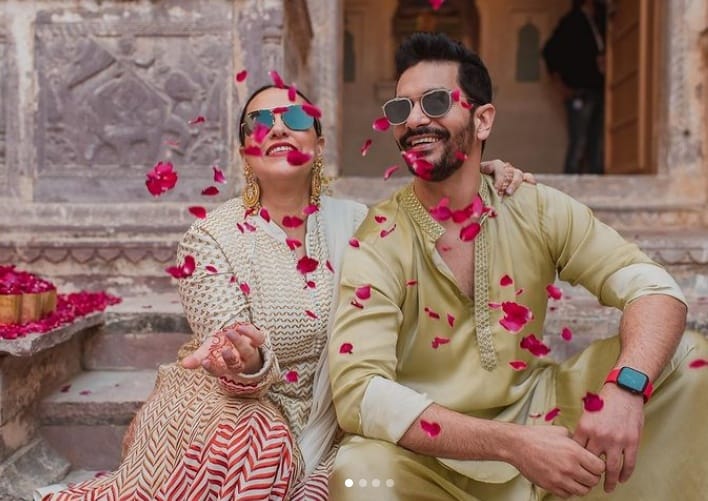 Neha Dhupia shared throwback pictures with husband Angad Bedi Katrina Kaif and Vicky Kaushal wedding
