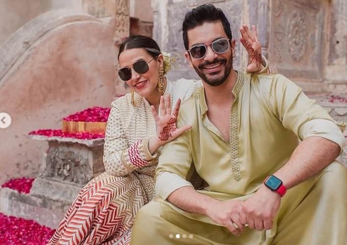 Neha Dhupia shared throwback pictures with husband Angad Bedi Katrina Kaif and Vicky Kaushal wedding
