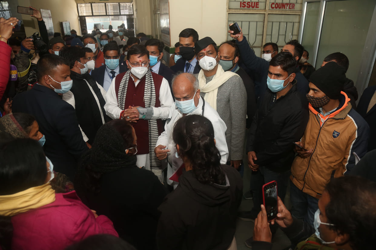 Inspection of STH Haldwani by CM Dhami