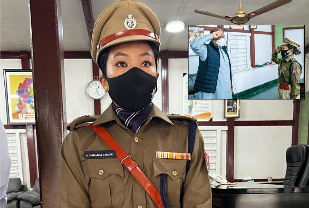 Mirabai Chanu in Manipur Police Olympic Silver medalist Saikhom Mirabai Chanu takes charge as the Additional Superintendent of Police Sports