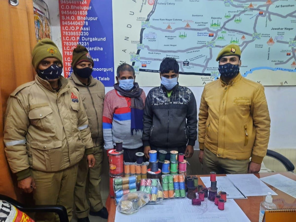 Varanasi Police arrested two shopkeepers with 92 eggs and sugar 