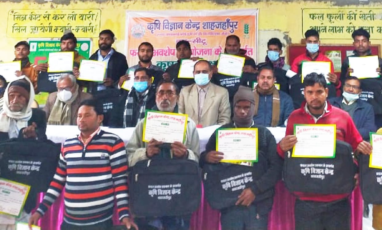 Farmers were given training in the management of crop residues