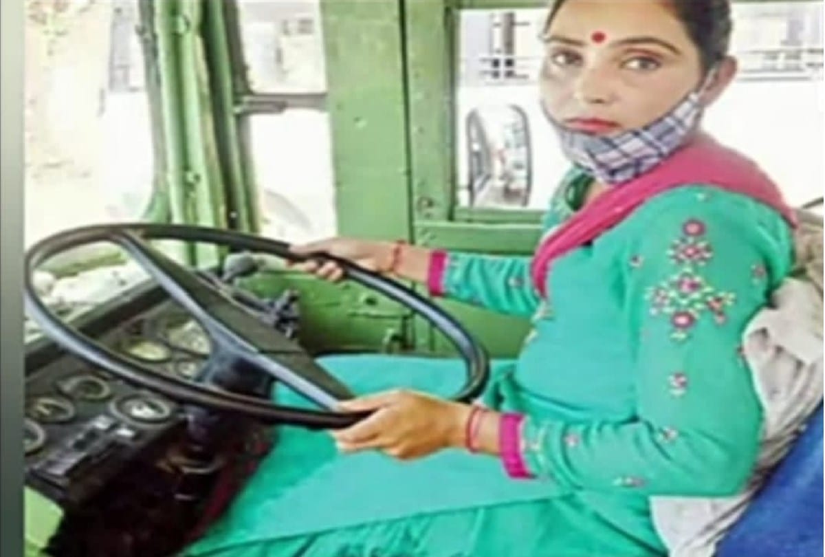 Himachal News: Anuradha driving bus get training at HRTC Hamirpur