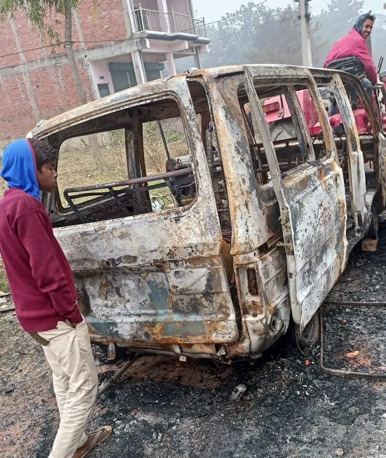 Fire in car