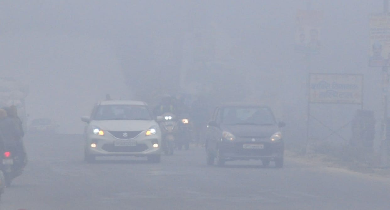 Sun shivering with cold, people shivering due to melting