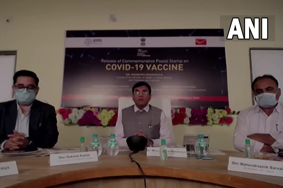 Coronavirus Vaccination drive completes 1 year as Union Health Minister Mansukh Mandaviya releases commemorative postal stamp