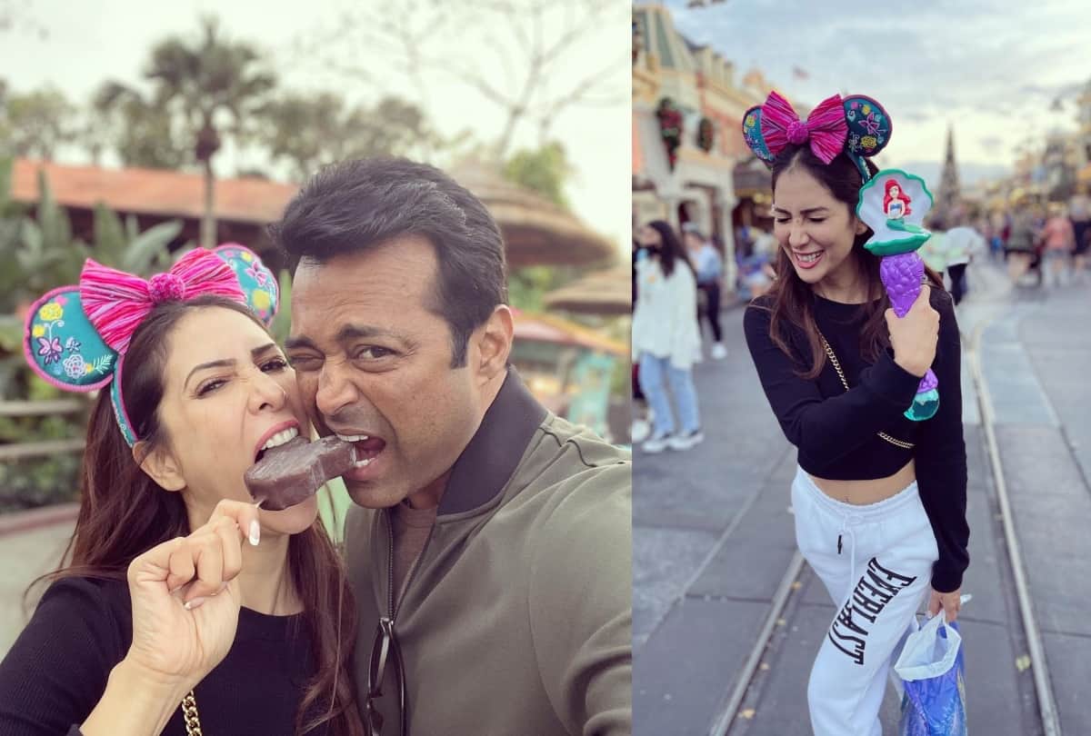 Kim Sharma and Leander Paes having fun at Disney Magic Kingdom Park photos viral on social media