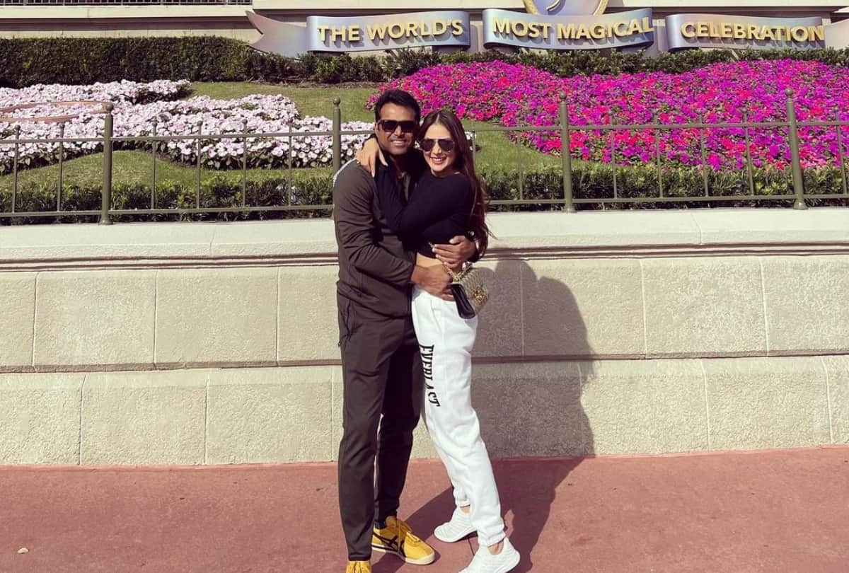 Kim Sharma and Leander Paes having fun at Disney Magic Kingdom Park photos viral on social media
