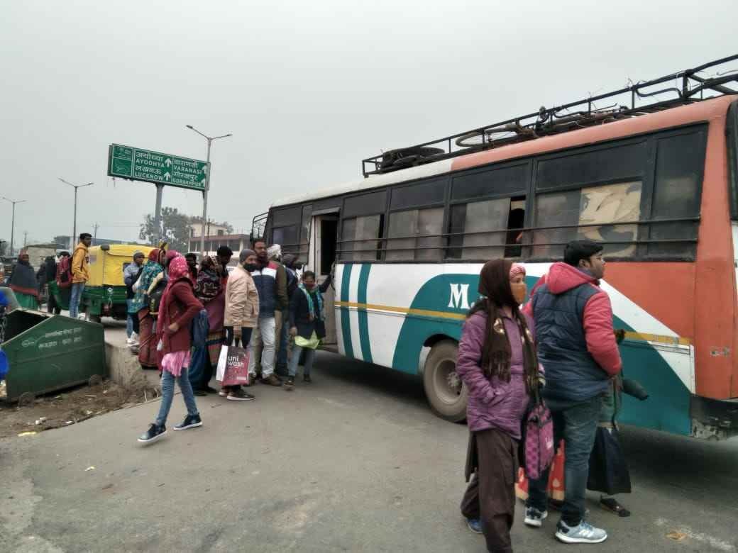 Buses are parked on NH due to lack of bus stand