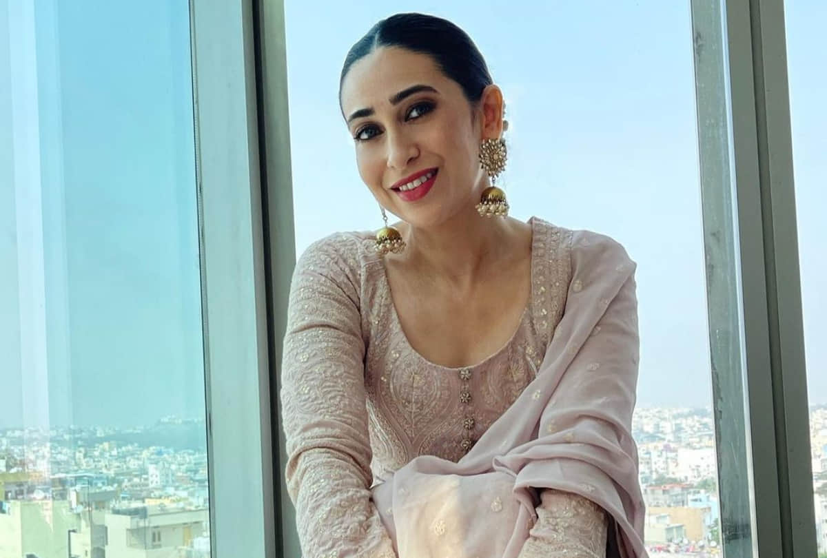 karisma kapoor sultry ethnic look in pink kurta