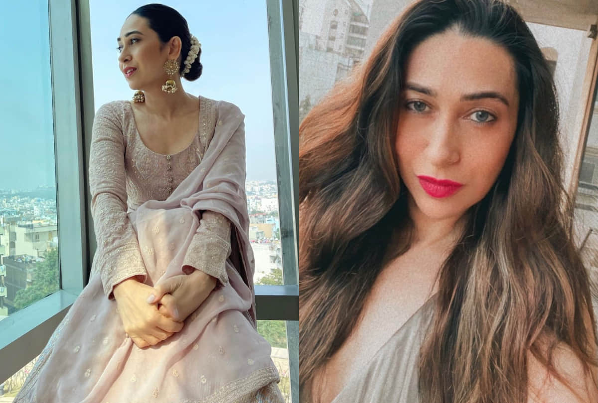 karisma kapoor sultry ethnic look in pink kurta
