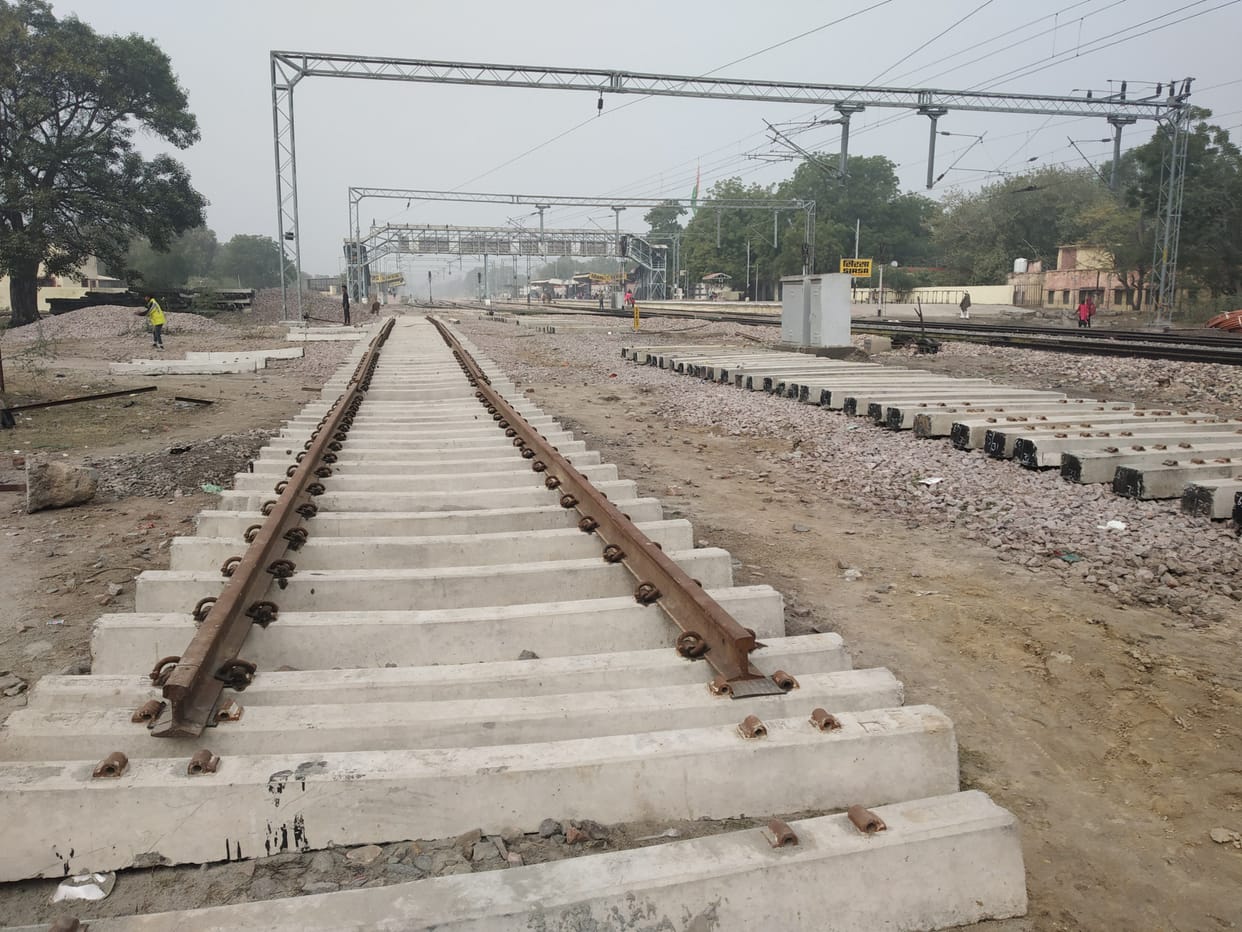 Two new tracks are being laid with the station for the movement of trains, work started