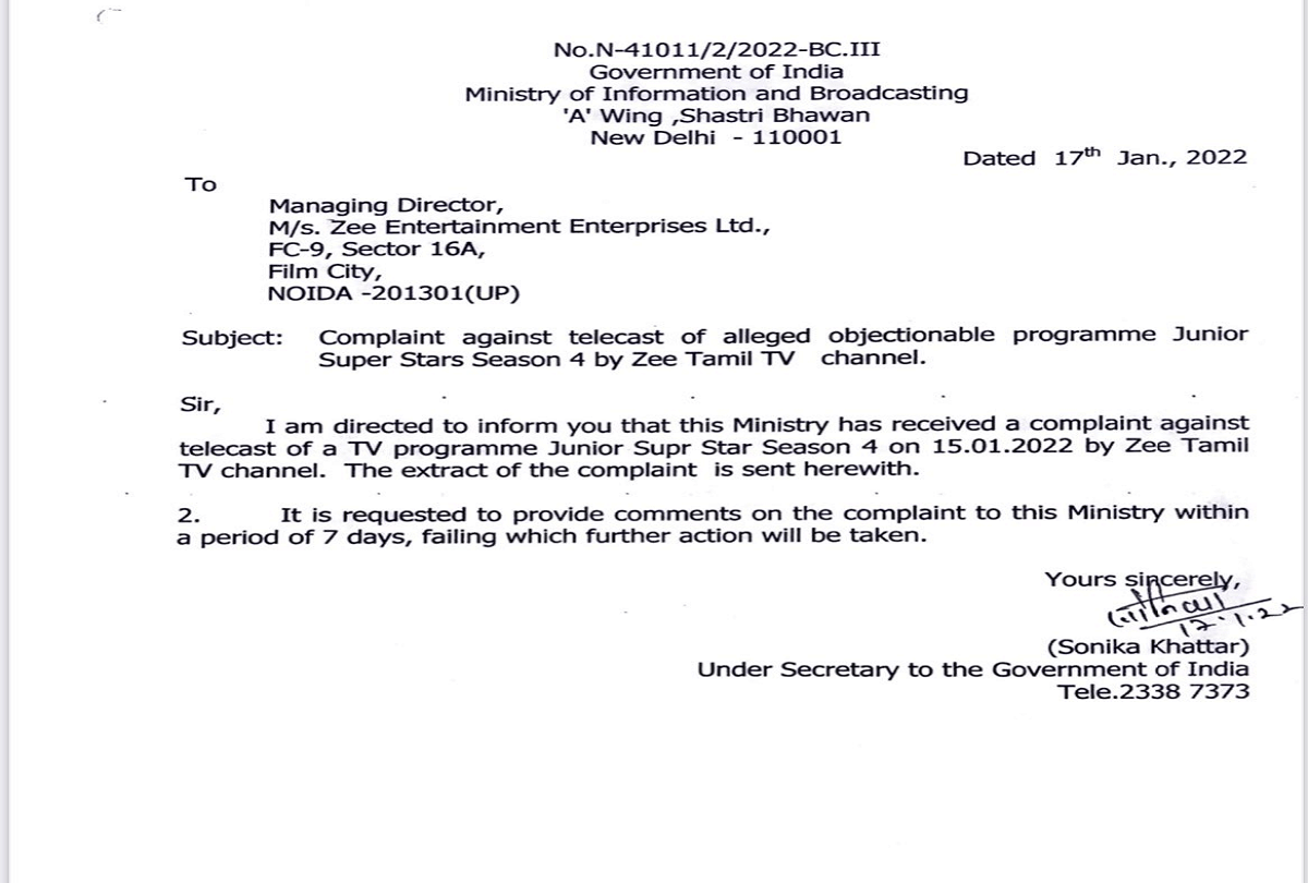 Ministry of Information and Broadcasting put Media house on notice for airing content that made fun of Prime Minister Narendra Modi