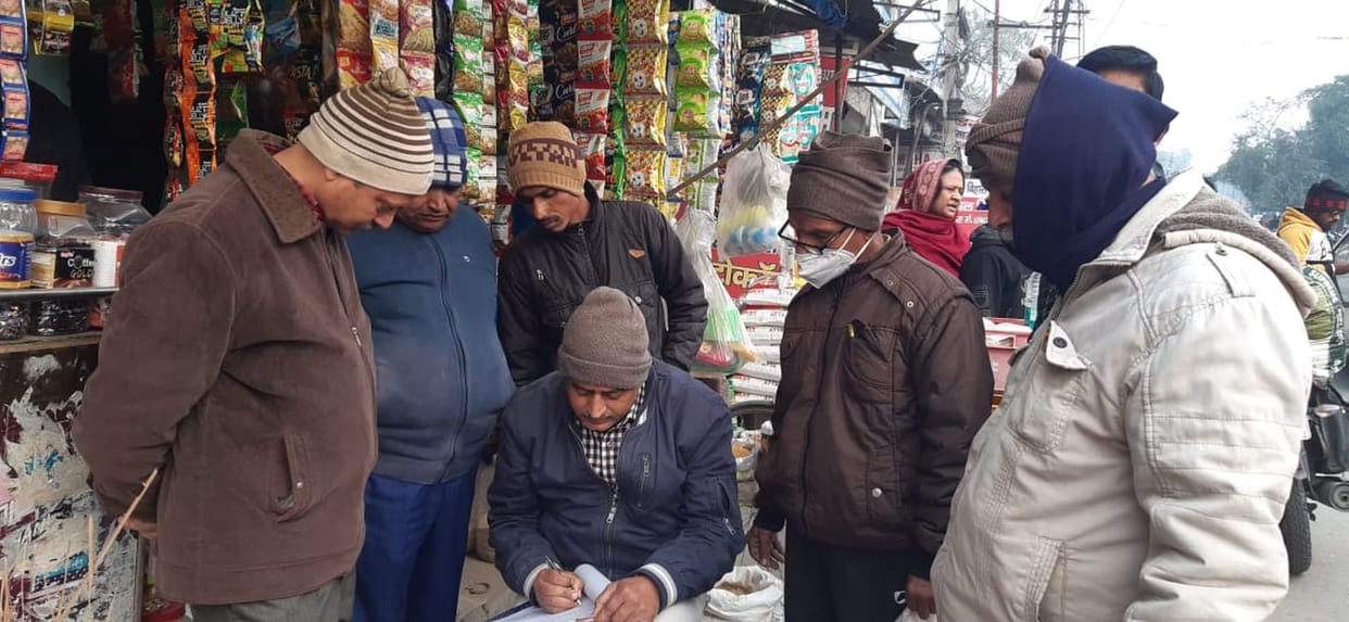 Challan of four shops for irregularities