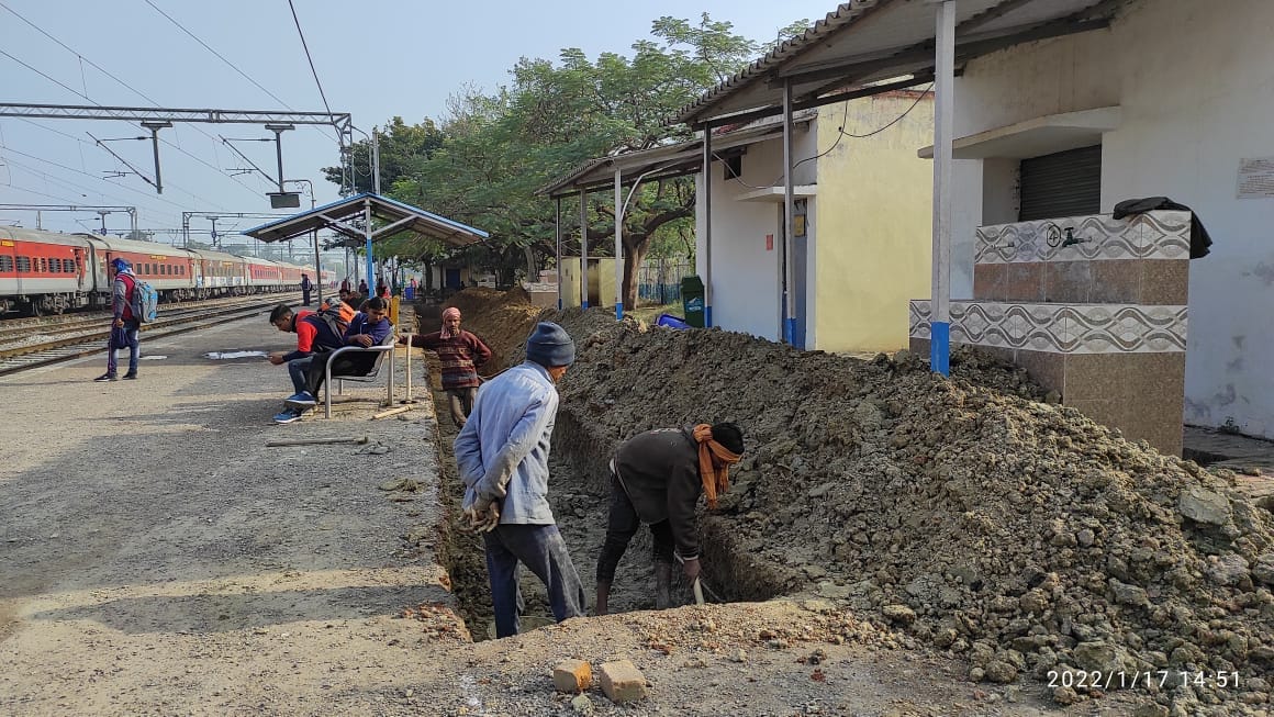 Platform construction work started at Janghai Railway Station