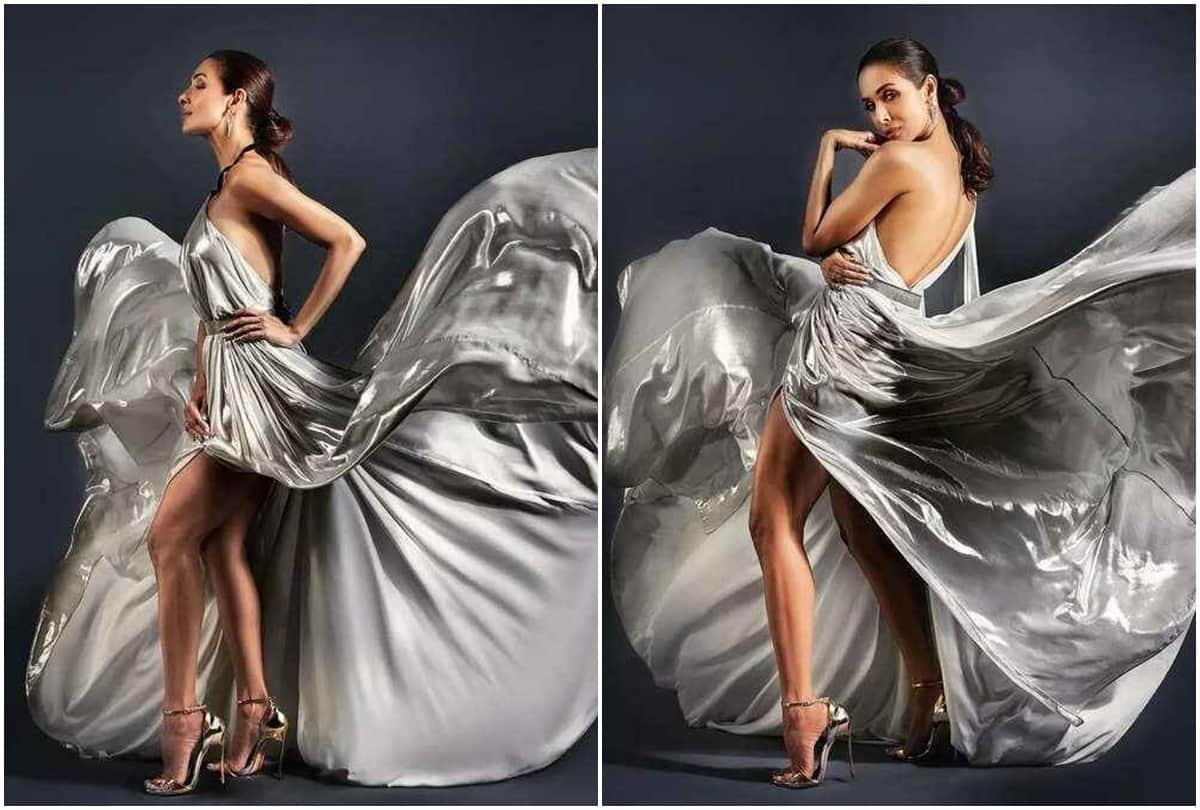 Social media: Malaika Arora was seen in a glamorous style in a metallic grey backless gown see photos here