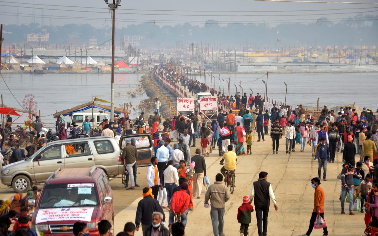 Magh Mela: Ganges Island submerged, camps of 44 institutions shifted to Sector 5