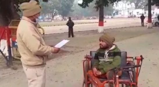 handicapped beaten on MLA office