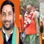 मेरठ के प्रत्याशी सोमेंद्र तोमर, अमित अग्रवाल और गुलाम मोहम्मद।