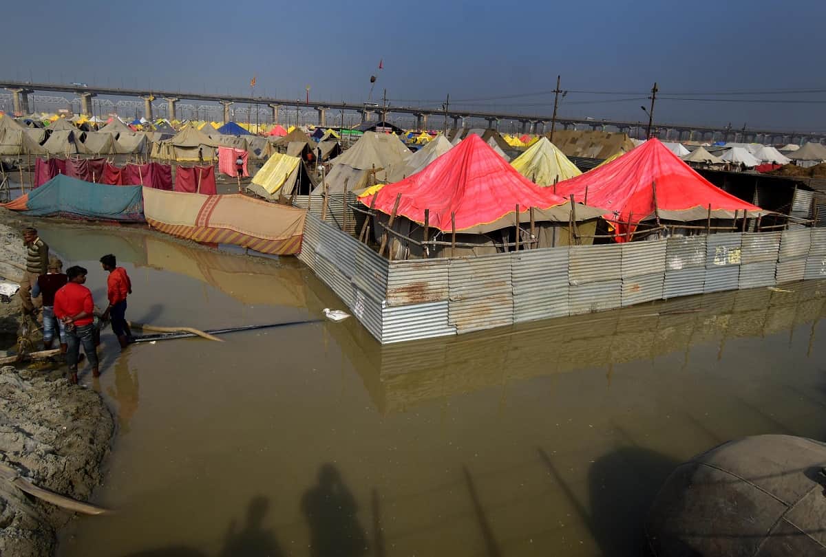 Magh Mela: Water in the camps after cutting, swamp, Kalpwasi in all-round troubles