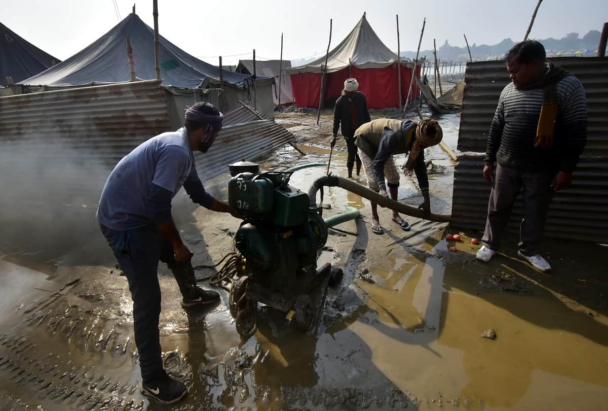 Magh Mela: Water in the camps after cutting, swamp, Kalpwasi in all-round troubles