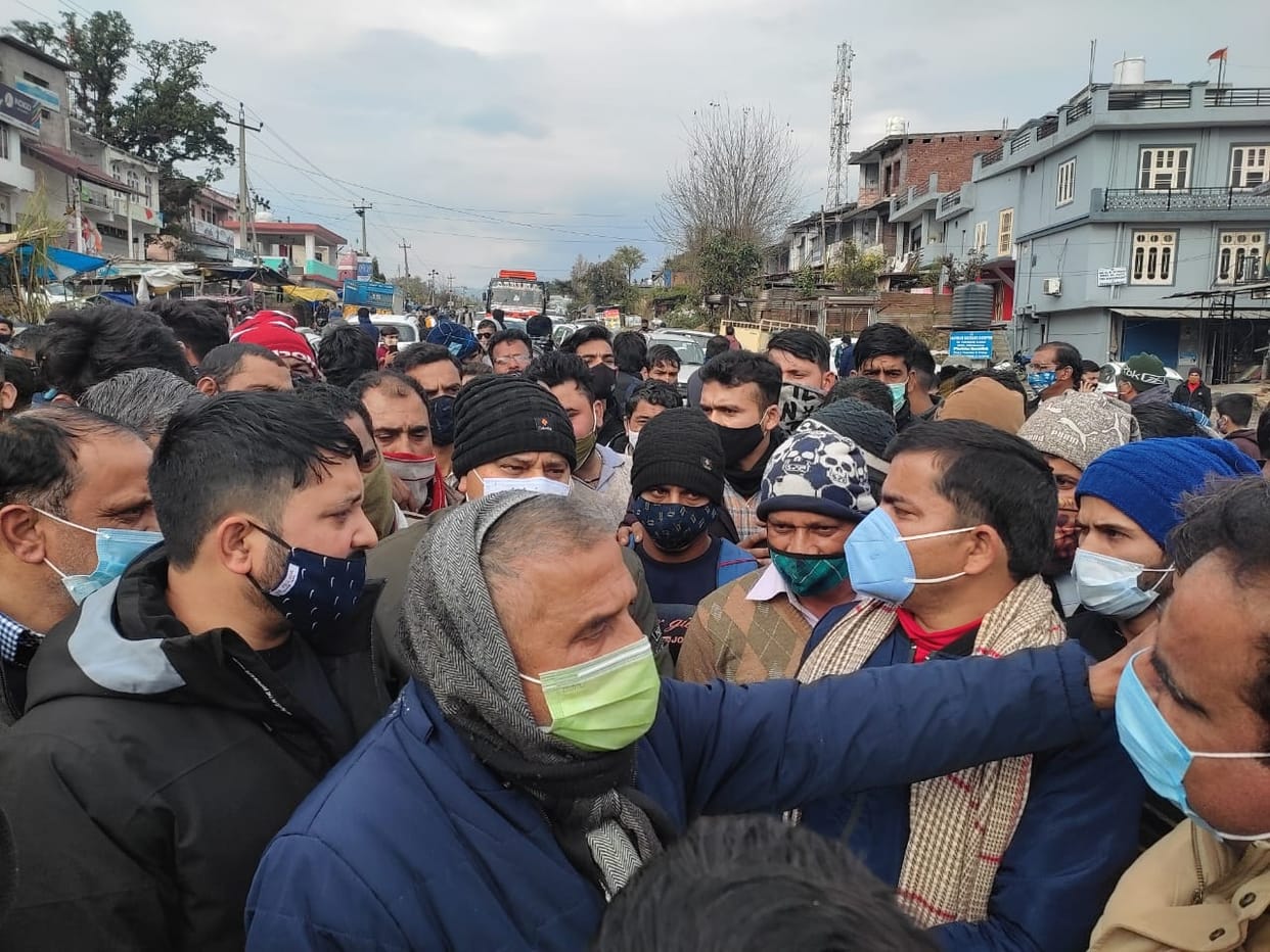 Shopkeepers demonstrated against the closure