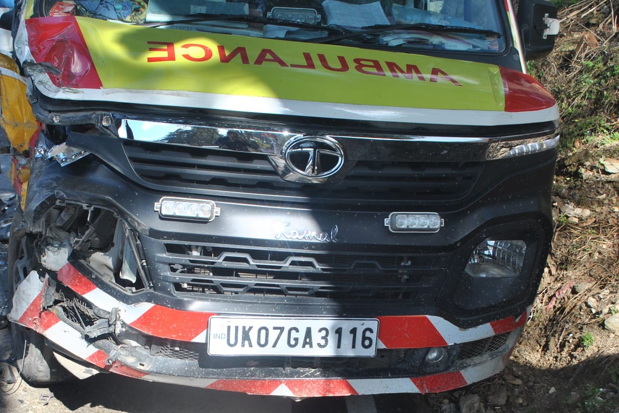 Army Vechicle and 108 Ambulance Collides
