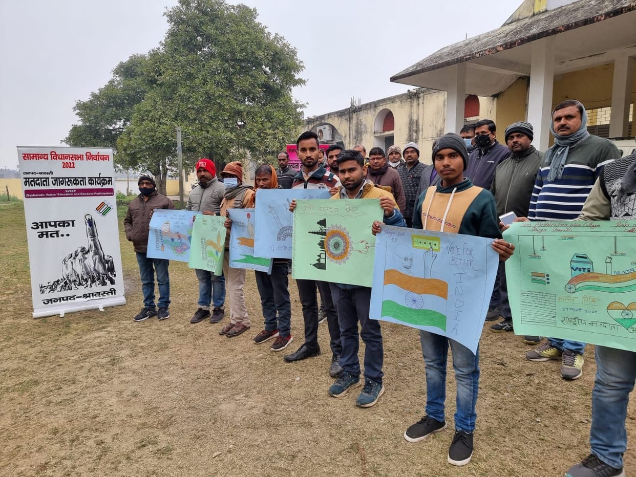Voters made aware with slogans and pictures
