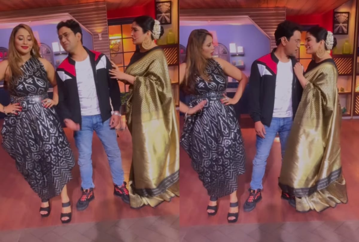 Dinesh Lal Aamrapali Dubey and Rani Chatterjee dance on the songs Gharwali and Baharwali
