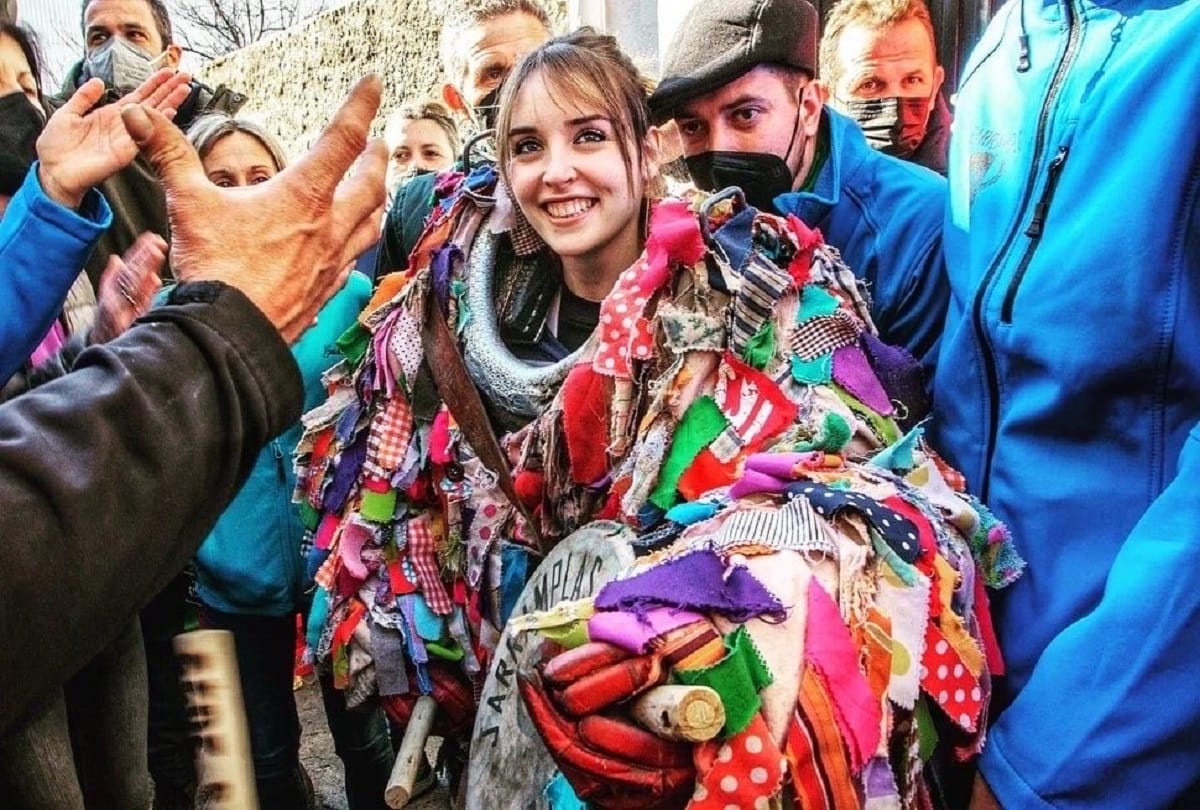 the jarramplas festival in spain maria hernandothe first woman to wear the traditional jarramplas costume, during the jarramplas festival on january 19 2022 in piornal of Spain