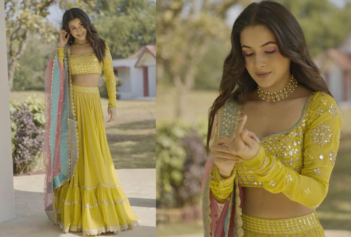 Shehnaaz Gill Yellow lehenga Gorgeous Look Photos Goes Viral