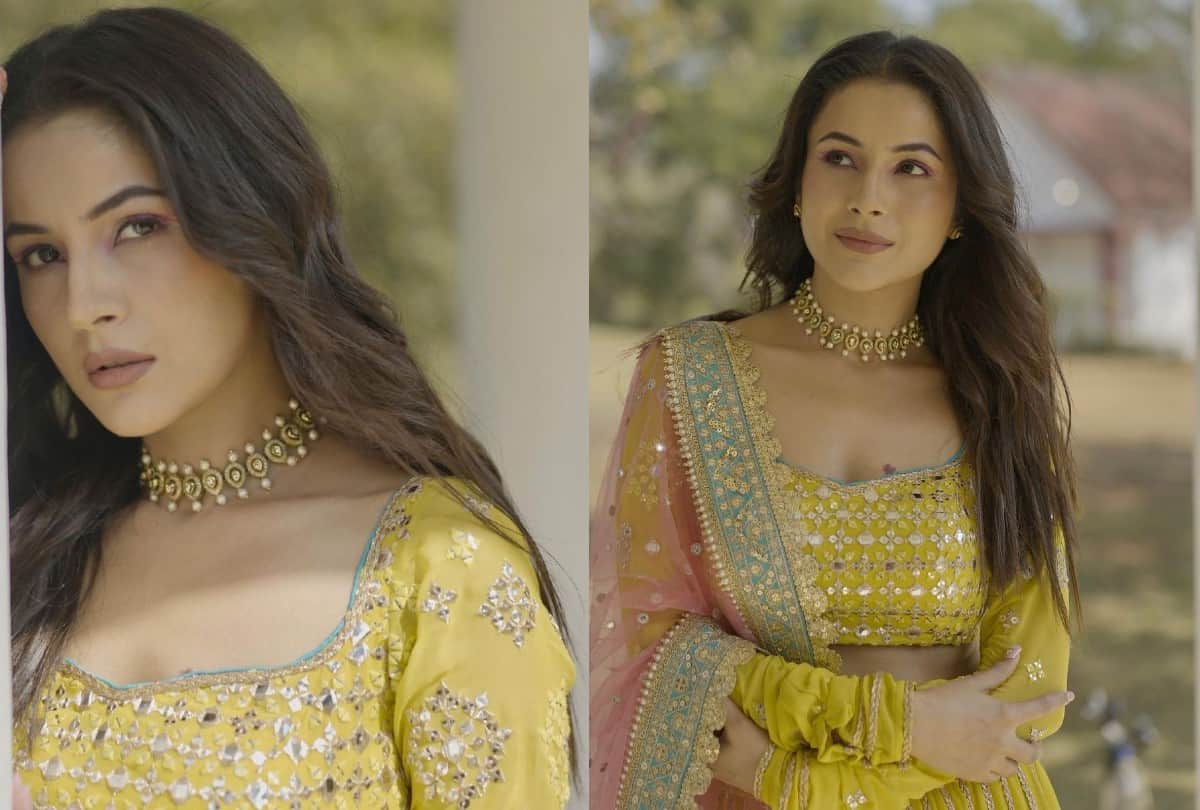 Shehnaaz Gill Yellow lehenga Gorgeous Look Photos Goes Viral