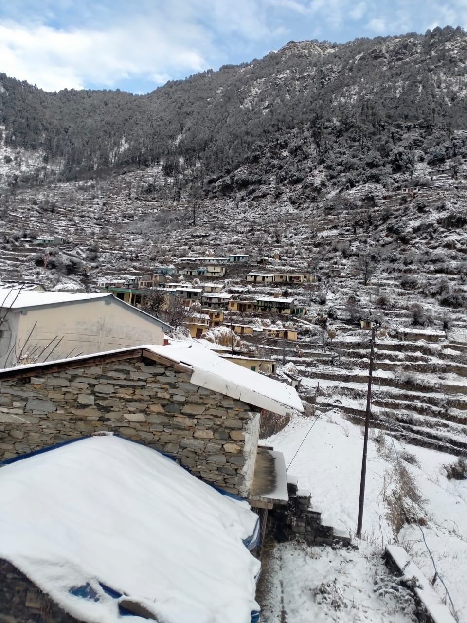 uttarakhand weather update: snowfall in dhanaulti, see photos