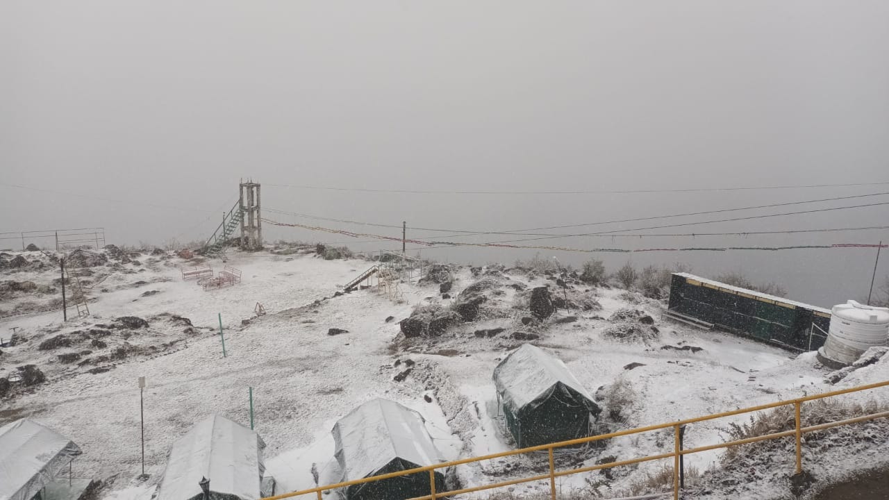 uttarakhand weather update: snowfall in dhanaulti, see photos