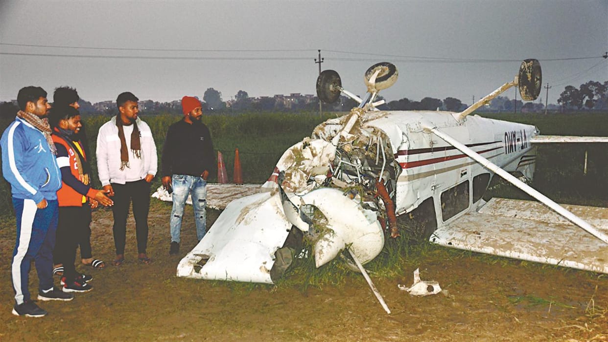 Trainee plane of Pioneer Flying Academy fell in village Borna