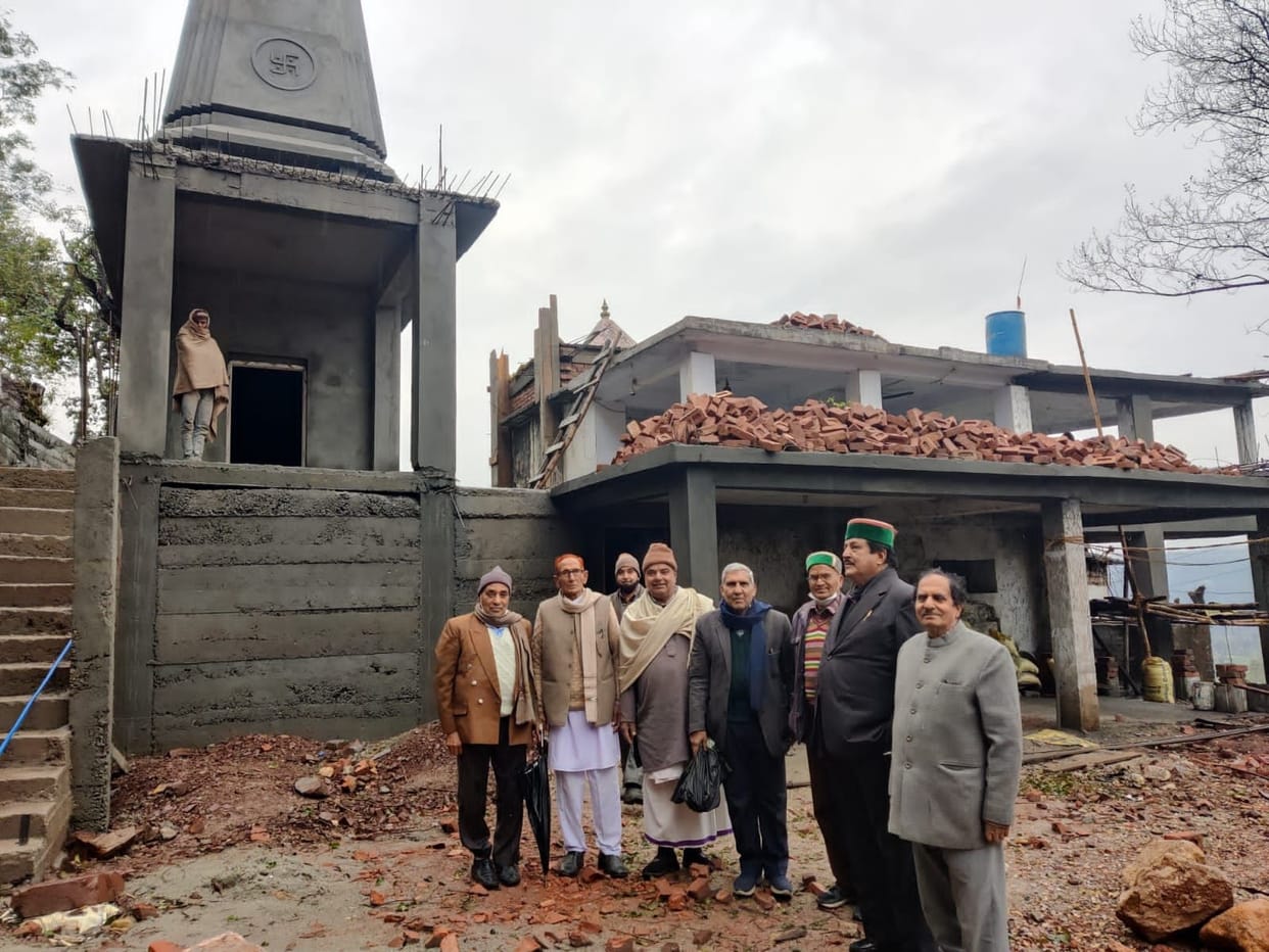 Inspection of Shiva-Parvati temple under construction in Dhoon Kothi