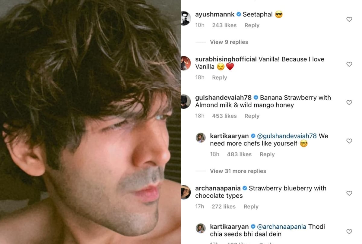 Kartik Aaryan shares a shirtless photo of himself actor ayushmann khurrana reaction goes viral
